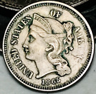 1865 Three Cent Nickel Piece 3C Circulated Civil War Date US Type Coin CC21285