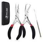Hair Extension Beading Tools Kit Stainless Steel Closer and Remover Pliers Set