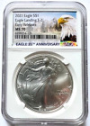 2021 ~ AMERICAN SILVER EAGLE ~ 1 OZ. .999 SILVER ~ NGC ~ MS 70 ~ TYPE 2 ~ $9.99