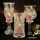 3 Crystal Hurricane Candle Holders Mixed Lot Party / Wedding Centerpiece Decor *