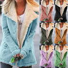 Women Plus Size Winter Warm Plush Fleece Jacket Lady Vintege Lapel Outwear Coat