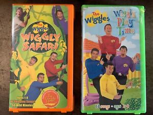 The Wiggles lot of 2: Wiggly Play Time -and- Wiggly Safari (VHS) RARE  *Tested*
