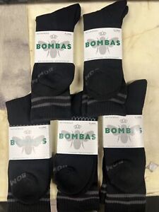 5 Pairs  Bombas Men's X Large Men Black Calf Socks