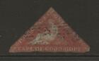 Cape of Good Hope COGH SG1a 1d Deep Brick Red Blued Paper IMPERF Triangle