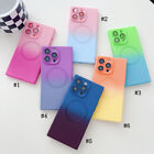 Square-Shaped Gradient Color Magnetic Phone Case For iPhone 15 Pro Max 14 13 12