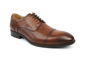 Brown Men's Exclusive Genuine Leather Cap Toe Lace Up Oxfords  Shoes AZAR London