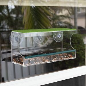 KNUTI Window Bird Feeder Weatherproof Clear Bird House with Strong Suction Cups