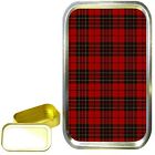 Red  Tartan 1oz Gold tobacco Tin, Scottish keepsake Box , Pocket Tin