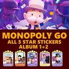 Monopoly Go!  5 star Stickers Album 1 and 2 | fast delivery |