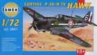Curtiss P-36 / H.75 Hawk in USAAF and French (1/72 model kit, Smer 0841)