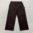 Carhartt Pants Men 32x26 Brown Double Knee Duck Canvas Work Wear Loose Fit B136
