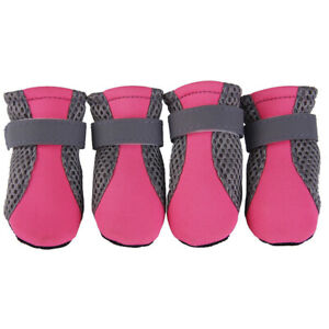 4Pcs Pet Dog Shoes Non-slip Soft Sole Breathable Mesh Adjustable Straps Boots 45