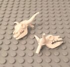 Lego 2 White Cow Skull With Longhorns / Cattle / Desert,City Farm Heads / Bones
