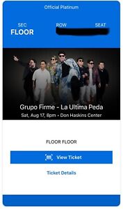 2 Tickets Grupo Firme FLOOR Saturday August 17, 2024 El Paso, Tx FLOOR ROW 3