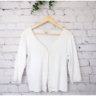 Vintage Y2K Coquette Cropped White Cardigan Size Small Christopher & Banks