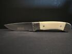 NRA fixed blade knife with leather sheath - Pearl White - 2 1/2