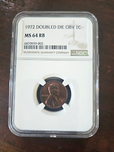 1972 Lincoln Cent- Doubled Die Obverse   MS 64RB