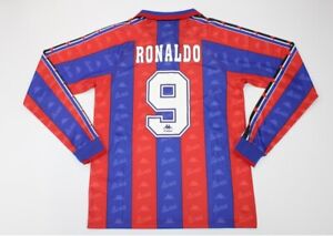 fc barcelona jersey 1996 1997 shirt long sleeve ronaldo nazario home la liga