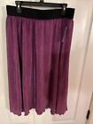 LuLaRoe Elegant Jill (XL), Metallic Purple Midi Skirt, NWT