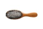 Bass Brushes Medium Oval Cushion Hairbrush 100% Wild Boar + Nylon Bristle Wood