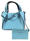 Calvin Klein Estelle Turquoise Genuine Crossbody Leather Purse Handbag  NWOT