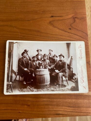 Antique Cabinet Card Photograph Coalport PA Men and Dogs Playing Cards