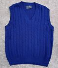 Vintage 80s Acrylic Navy Blue Jantzen Cable Knit Sweater Vest Size Large