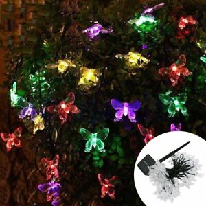 Solar Butterfly String Lights Twinkle Lights 8 Lighting Mode Waterproof