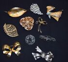 10 Piece Lot of Costume Jewelry Brooches Pins Wear - Craft Lot #24