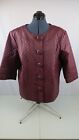 Terry Lewis Quilted Burgundy Leather Jacket Women’s Size P2X