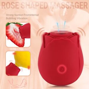 Rose Sucking Vibrator 10-Speed G-spot Massager Dildo Clit Sucker Sex Toy Women