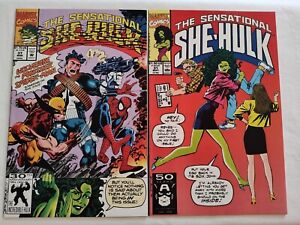 Sensational She-Hulk #31 & #37 NM+ White Pages Punisher John Byrne Marvel 1991