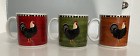 3pc Rooster coffee mugs by Warren Kimble