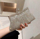 Crystal Women Evening Clutches Wedding Party Handbag Clutch Purse-Platinum color