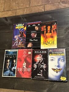 New ListingLOT OF 7 VHS HORROR MOVIES The Fury Blade Skulls Rage Temp - Tested