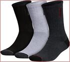 NEW Adidas Cushioned Mens 3-Pair Pack Crew Socks Size 6-12, Black, White, Gray