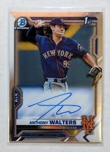 New Listing2021 Bowman Chrome Anthony Walters 1st Bowman Auto #CPA-AW New York Mets