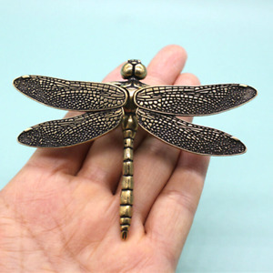 Brass Dragonfly Figurine Statue Animal Figurines Toys Home Desktop Decoration