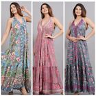 Wholesale Lot of Party Wear backless Silk dress Floral Printed Maxi Dress
