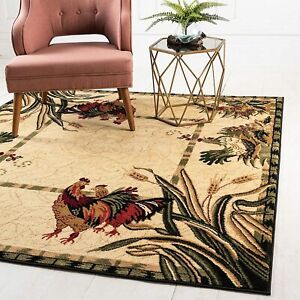Rooster Square Rug Farmhouse Decor Unique Country Rugs Area 72