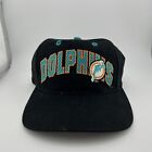 Vtg Miami Dolphins Drew Pearson Arch SnapBack Hat Cap Black NFL Football