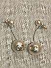 Chanel Iconic Large CC Logo Cream Pearl Gold Chain Drop Earrings-Pre-owned