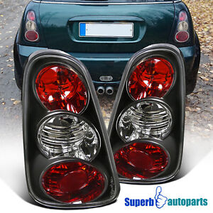 Fits 2002-2004 Mini Cooper S Tail Lights Rear Brake Lamps Black (For: More than one vehicle)