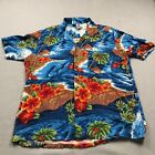 VINTAGE Kennington Shirt Mens Large Blue Hawaiian Surf Rayon Beach Casual 90s
