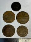 Lot of 5 Early Russian Empire Kopeck Coppers - No Reserve