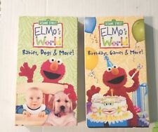 2 Playtested Elmo’s World VHS Cassettes: Babies Dogs & More Birthdays Games More