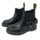 Dr Martens Chelsea Buckle Boots Wincox Polished Smooth Leather Closed Toe W 6