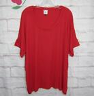 CAbi Fire & Ice 4374 Toss on Tee Oversized Scarlet Red Size XL