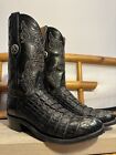 Men’s Lucchese x Harley-Davidson  Handmade Caiman Cowboy Boots Size 9D Black USA