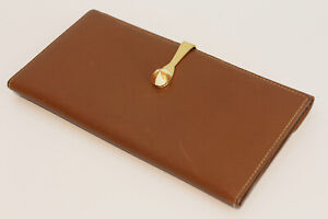 Gucci Vintage Billfold Wallet Enameled Flip Clasp Made Italy Brown